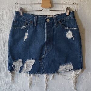 Furst of a kind denim distress skirt